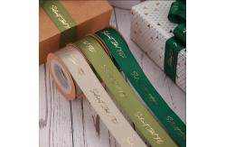 China Customizable Satin Ribbon Rose Gold Foil Printed Ribbon for Gift Wrapping supplier