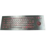 Stainless steel Illuminated USB Keyboard with trackball Compact Format