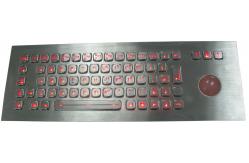 China Stainless steel Illuminated USB Keyboard with trackball Compact Format supplier