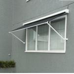 Drop Arm Remote Retractable Window Awnings  Polyester Acrylic Fabric for sale