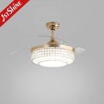 Home Office Function Air Conditioning LED Lighting Gold Ceiling Fan with Hidden Blades
