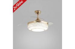 China Home Office Function Air Conditioning LED Lighting Gold Ceiling Fan with Hidden Blades supplier