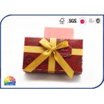 Red Paper Box Gold Stamping Festival Gift Package Stick Ribbon Bownot for sale