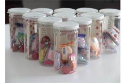 China Food grade PET Clear Plastic Cylinder 400ml Candy Canister Easy Open supplier