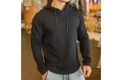 China Black Gray Long Sleeve Unisex Plain Hoodies Anti Pilling Pullover Sweatshirts supplier