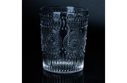 China Frosted Crystal Drinking Glasses Embossed Sunflower For Coffee Water supplier