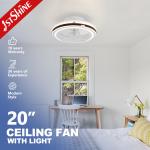 Silent DC Motor Ceiling Fan with LED Light and APP Control for Bedroom Use for sale