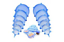 China Round And Rectangular Foldable Clear Silicone Stretch Lid For Food Preservation supplier