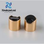 Factory Price Cosmetic Bottle Caps Shiny Gold Aluminum Press Caps Dispensing Smooth for sale