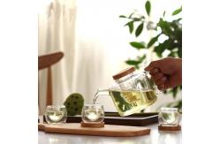 China Office / Home Stovetop Safe Teapot With Infuser / Bamboo Lid High Borosilicate supplier