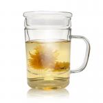 Stocked Glass Tea Cup With Strainer , Eco Friendly Glass Tea Mug With Infuser And Lid for sale