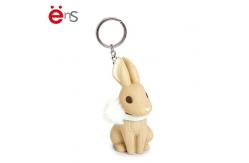 China OEM ODM Promotional Plastic Keychain , Rabbit Key Ring Eco Friendly Material supplier