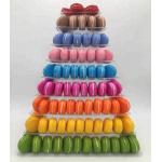 9 Tier Plastic Square Macaron Tower Stand Display For French Takeaway Food Packaging for sale
