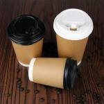 Double Wall PE Printing 14Oz Hot Coffee Disposable Cup Coating Brown Cup for sale