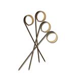 Disposable Black Ring Bamboo Cocktail Skewers Picks 12cm For Appetizer for sale