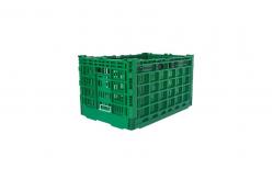 China Custom Large Green Collapsible Plastic Crate For Vegetable Fruit Virgin PP Material supplier
