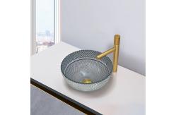 China Modern Crystal Glass Round Countertop Basin For Bathroom supplier