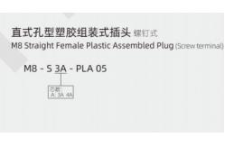 China Plastic Assembled M8 Straight Female Plug with Screw Terminal IP67 3/4pin supplier