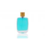 Square Shape 50ml Cosmetic Perfume Bottle With FEA15 Snap On Perfume Pump for sale