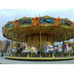 5.5KW All Ages Amusement Park Equipment Fiberglass Stainless Steel Carousel Rides for sale