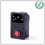 AC Power Socket Inlet Electrical Plug C8 Type Connector with rocker switch for sale