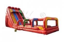 China Triple Lane Kids / Adult Inflatable Slide Colorful With Efficient Air Blower supplier