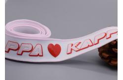 China Screen Printed Silicone Logo Custom Polyester Ribbon For Apparel supplier