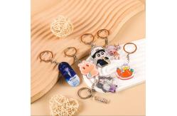 China Durable Acrylic Charm Keychain With Metal Ring And Cartoon Character Gravity Falls Print supplier