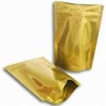 Gold Stand Up Glossy Full Printing Foil Pouch Packaging With Zipper for sale