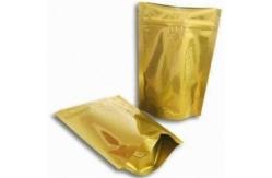 China Gold Stand Up Glossy Full Printing Foil Pouch Packaging With Zipper supplier