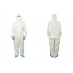EN1149-5 Anti Static Type5/6 Disposable SMMS Chemical Protective Coverall With Hood for sale