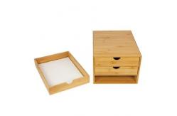 China Popular Bamboo Office Supplies , Desktop Tidy A4 Bamboo Storage Drawers Organizer supplier