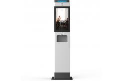China 21 Inch Advertising Function Face Recognition Thermometer With 10L Dispenser supplier