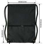 Recyclable and Durable Black Waterproof Lager Capacity  Drawstring Backpack Bag for sale