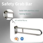 Satin Bathroom Handicap Toilet Grab Bar Foldable U Shaped Rust Proof for sale
