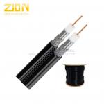 Dual RG6 Coaxial Cable with 18 AWG CCS 60% AL Braid for Satellite Installations for sale
