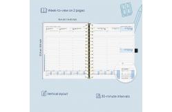 China FSC Grey Vertical Layout Custom 2023 Planner WIth Medal Corners supplier