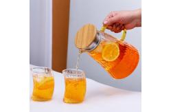 China Bark Texture Glass Serving Pitcher , Borosilicate Hot Water Carafe Set supplier