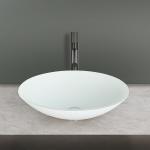 45mm Drain Hole Tempered Glass Sink Oval Shape For Sophisticated Bathrooms for sale