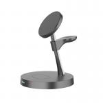 High Frequency All In One Magnetic Wireless Charging Station For Samsung Apple 15W Max for sale