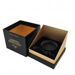 Creative Black Scented Rigid Candle Boxes With Golden Paper Custom Printing for sale
