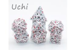 China White Metal Mini Polyhedral Dice Hand Pouring For Collection supplier