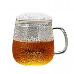 Customized Glass Tea Infuser Cup Single Serving Borosilicate Glass Material for sale