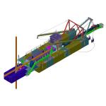 Cutter Suction Dredger with 14m Dredging Depth and 50kw Generator Set