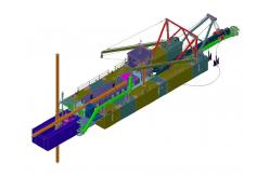 China Cutter Suction Dredger with 14m Dredging Depth and 50kw Generator Set supplier