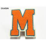 Bright Orange  M Chenille Varsity Letter Patches Abrasion Resistant for sale