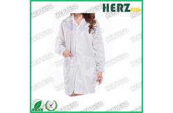 China Unisex Reusable Polyester Antistatic ESD Zipped Coat For Cleanroom Protection supplier