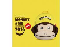 China Double Shoulder Monkey Backpack Harness , Animal Backpacks For Toddlers supplier