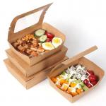 Disposable recyclable custom takeaway salad box kraft paper food packaging box for sale