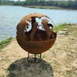 Wood Burning Steel Outdoor Fire Pit Depth60cm/80cm/100cm/Custom for sale